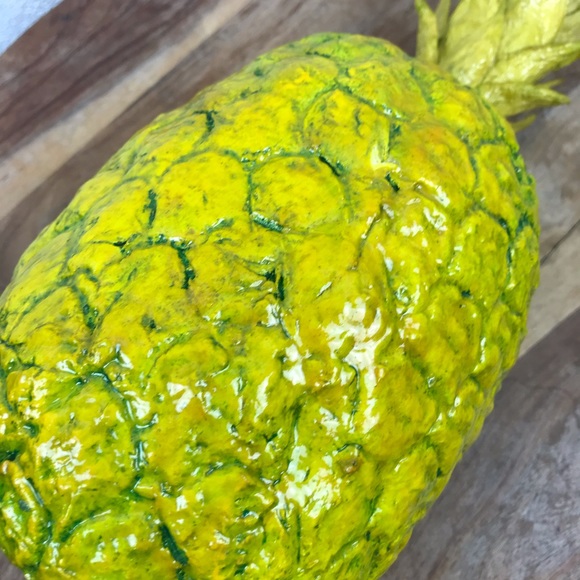 Vintage l 50s 60s Novelty Kitsch Tiki Hawaiian Paper Mache Pineapple Fruit Decor - Picture 8 of 14